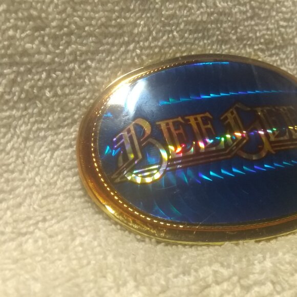 Bee Gees Belt Buckle Pacific 1977 Prizm Blue Gold Oval Mint Condition Rare Find - Picture 3 of 12